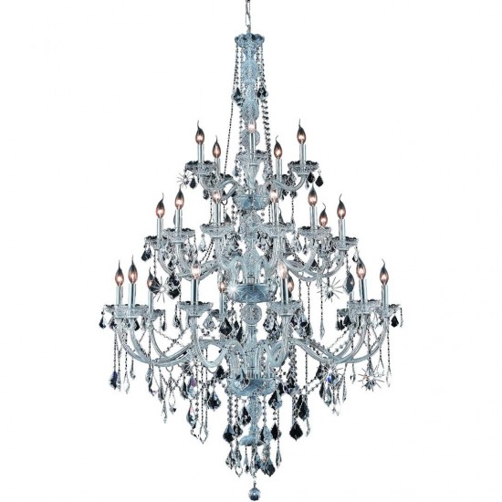 Elegant Lighting Verona 25 Light Chrome Chandelier Clear Swarovski Elements Crystal