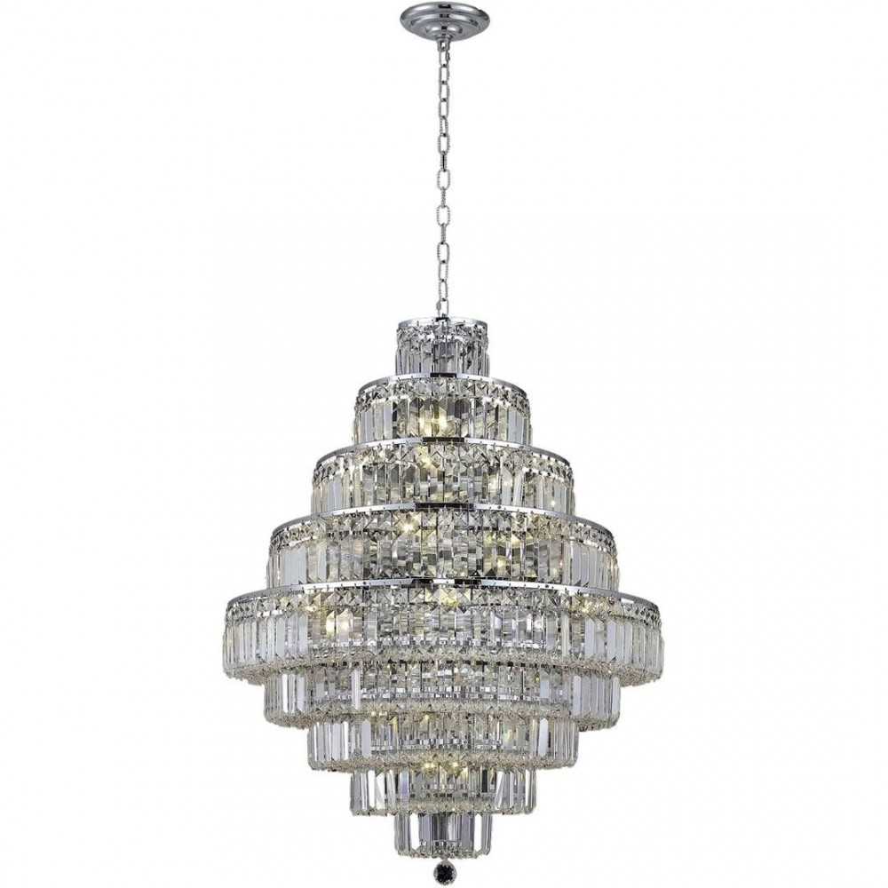 Elegant Lighting Maxime 20 Light Chrome Chandelier Clear Swarovski Elements Crystal