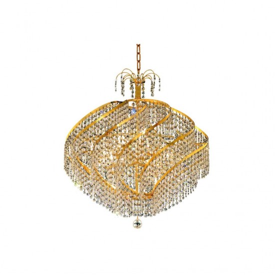 Elegant Lighting Spiral 15 Light Gold Chandelier Clear Spectra Swarovski Crystal