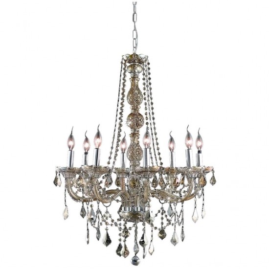 Elegant Lighting Verona 8 Light Golden Teak Chandelier Golden Teak (Smoky) Swarovski Elements Crystal