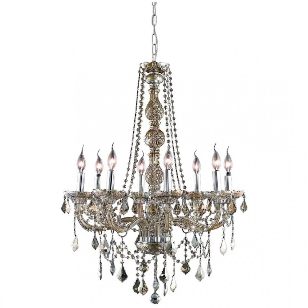 Elegant Lighting Verona 8 Light Golden Teak Chandelier Golden Teak (Smoky) Swarovski Elements Crystal