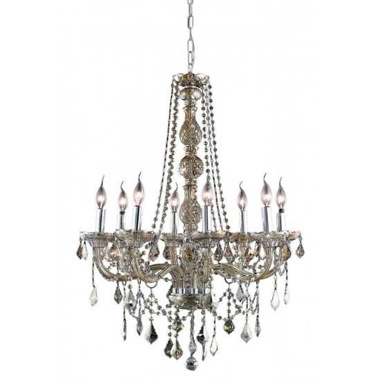 Elegant Lighting Verona 8 Light Golden Teak Chandelier Golden Teak (Smoky) Swarovski Elements Crystal