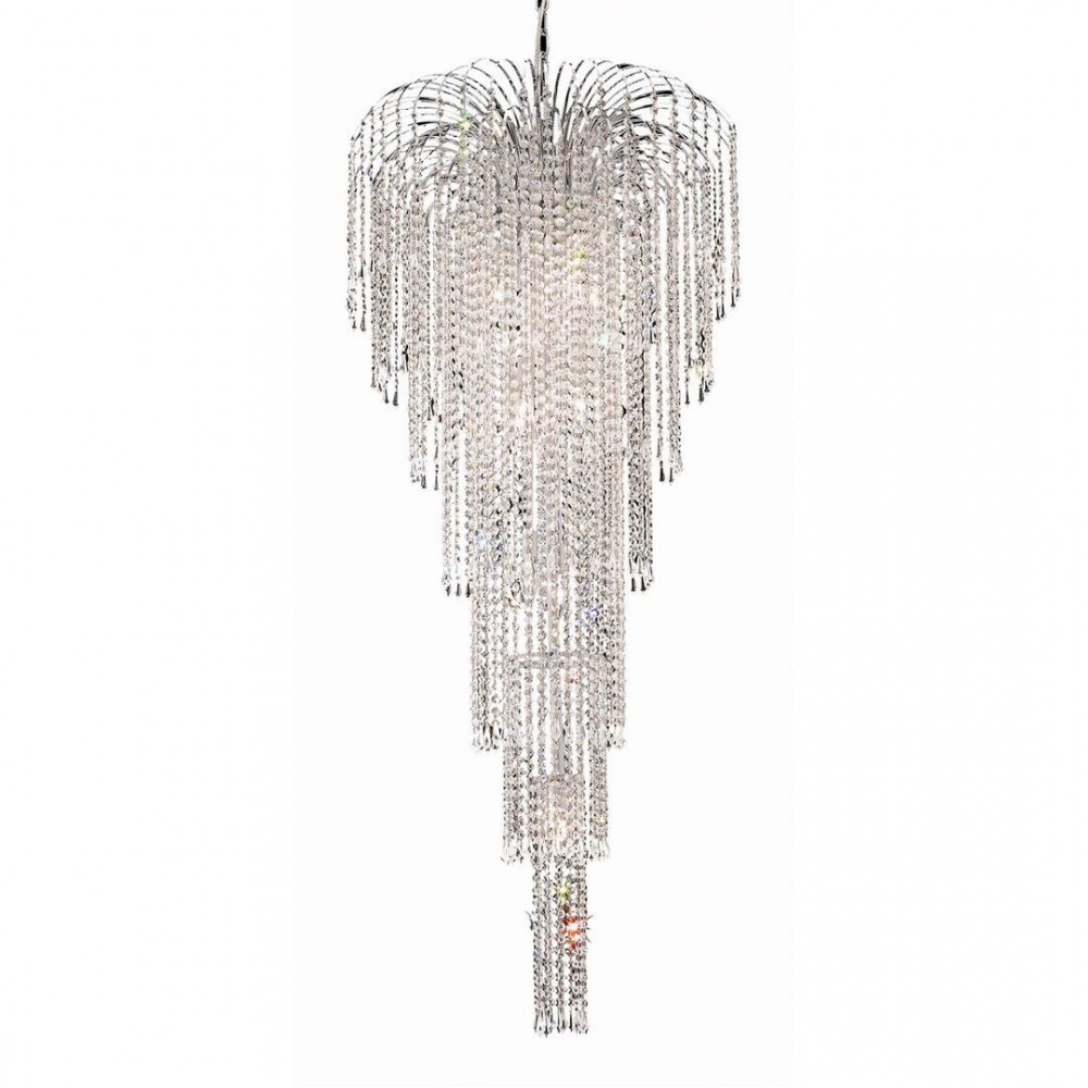 Elegant Lighting Falls 11 Light Chrome Chandelier Clear Royal Cut Crystal