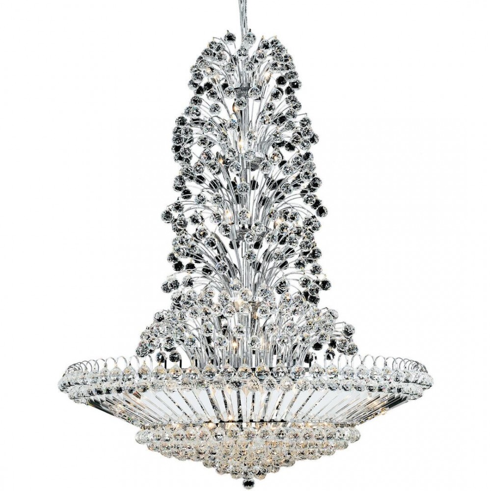 Elegant Lighting Sirius 43 Light Chrome Chandelier Clear Elegant Cut Crystal