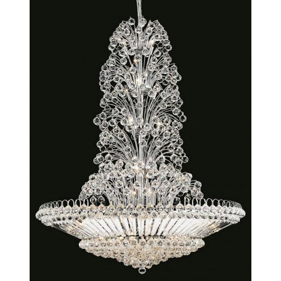 Elegant Lighting Sirius 43 Light Chrome Chandelier Clear Elegant Cut Crystal