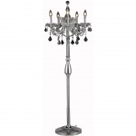 Elegant Lighting Maria Theresa 5 Light Chrome Floor Lamp Golden Teak (Smoky) Swarovski Elements Crystal