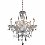 Elegant Lighting Princeton 5 Light Chrome Chandelier Clear Royal Cut Crystal