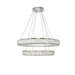 Elegant Lighting Monroe Integrated Led Chip Light Chrome Chandelier Clear Royal Cut Crystal