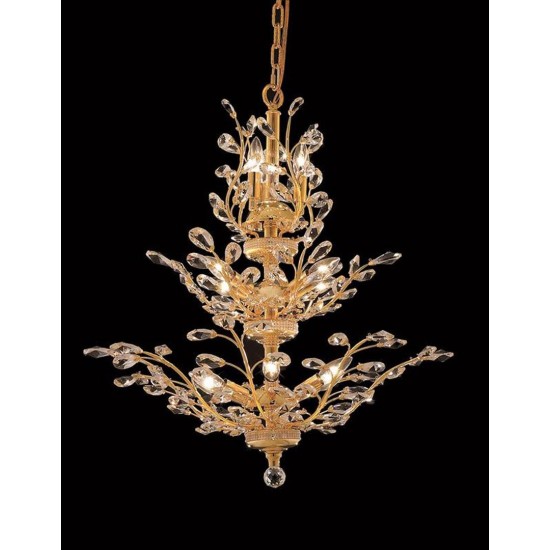 Elegant Lighting Orchid 13 Light Gold Chandelier Clear Swarovski Elements Crystal