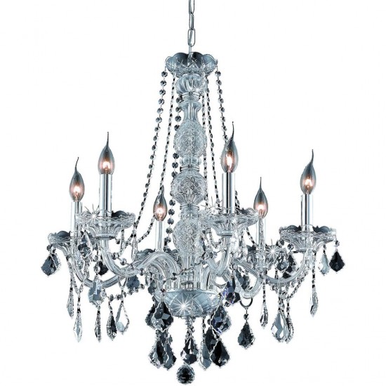 Elegant Lighting Verona 6 Light Chrome Chandelier Clear Elegant Cut Crystal