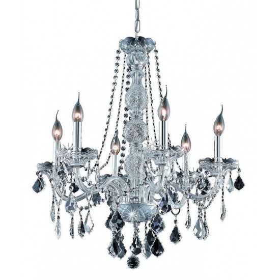 Elegant Lighting Verona 6 Light Chrome Chandelier Clear Elegant Cut Crystal