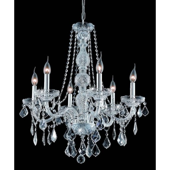 Elegant Lighting Verona 6 Light Chrome Chandelier Clear Elegant Cut Crystal