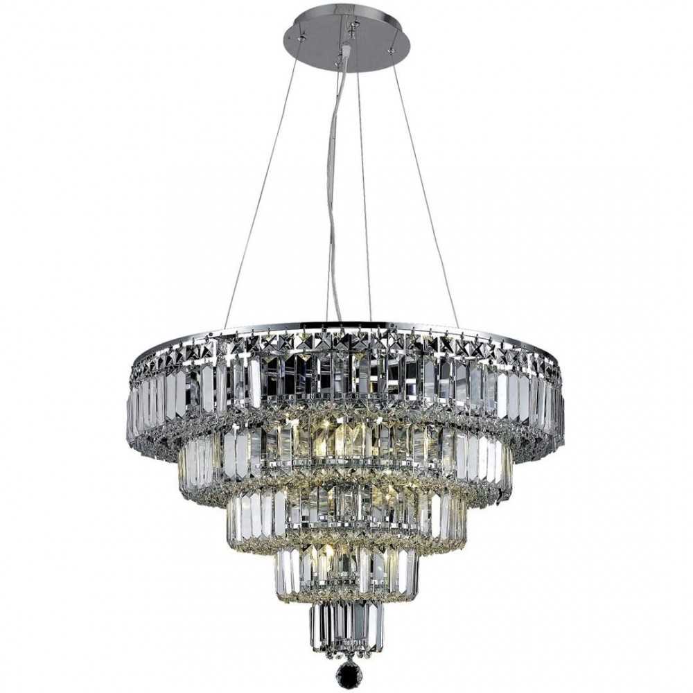 Elegant Lighting Maxime 14 Light Chrome Chandelier Clear Swarovski Elements Crystal