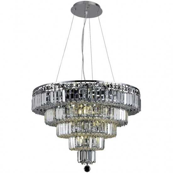 Elegant Lighting Maxime 14 Light Chrome Chandelier Clear Swarovski Elements Crystal