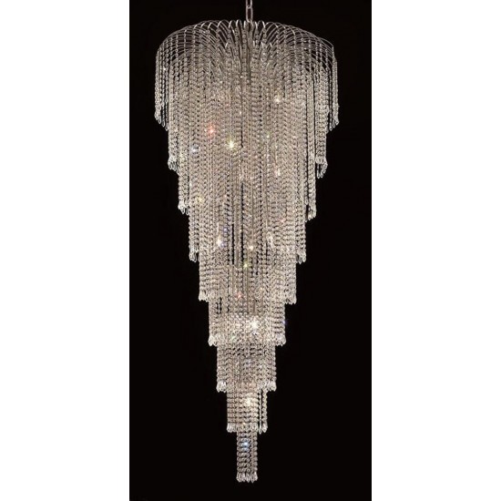 Elegant Lighting Falls 15 Light Chrome Chandelier Clear Elegant Cut Crystal