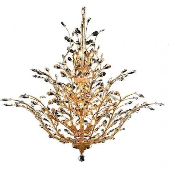 Elegant Lighting Orchid 18 Light Gold Chandelier Clear Elegant Cut Crystal