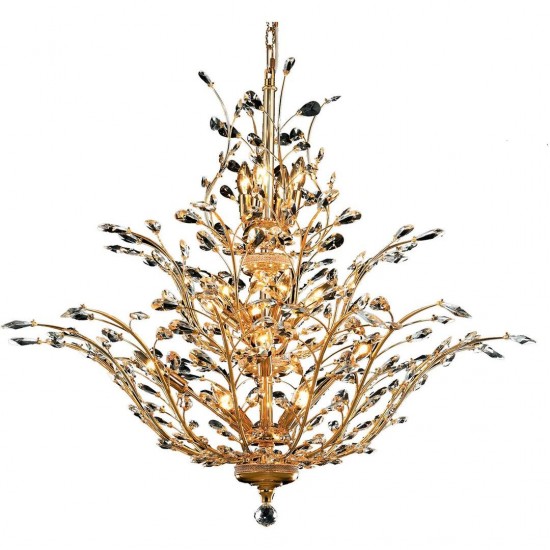 Elegant Lighting Orchid 18 Light Gold Chandelier Clear Elegant Cut Crystal