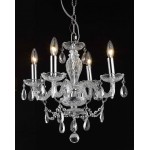 Elegant Lighting Princeton 4 Light Chrome Pendant Clear Royal Cut Crystal