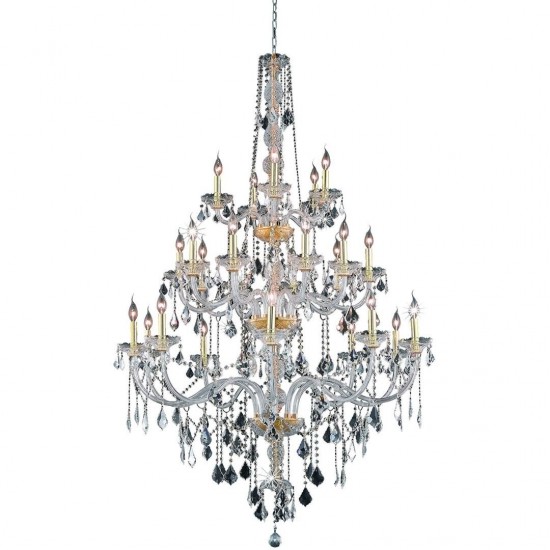 Elegant Lighting Verona 25 Light Gold Chandelier Clear Swarovski Elements Crystal