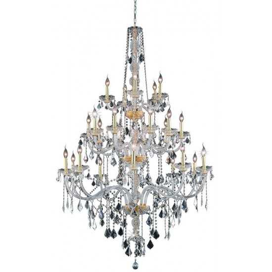 Elegant Lighting Verona 25 Light Gold Chandelier Clear Swarovski Elements Crystal