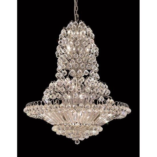 Elegant Lighting Sirius 33 Light Chrome Chandelier Clear Elegant Cut Crystal