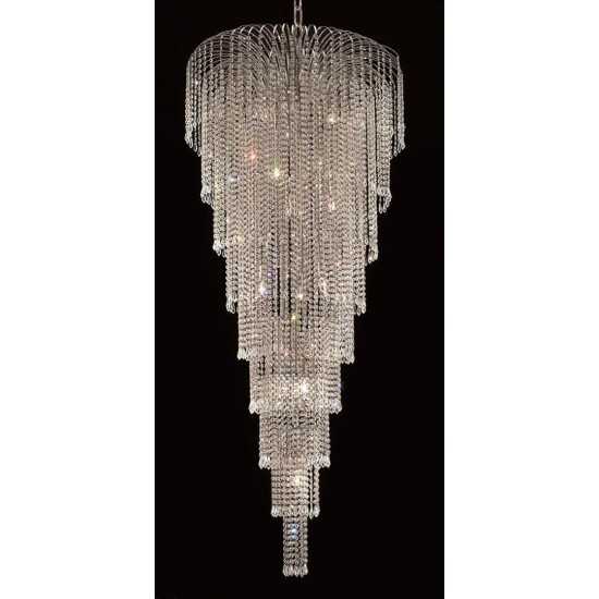 Elegant Lighting Falls 15 Light Chrome Chandelier Clear Spectra Swarovski Crystal