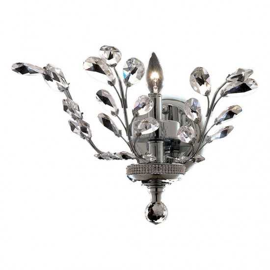Elegant Lighting Orchid 1 Light Chrome Wall Sconce Clear Royal Cut Crystal