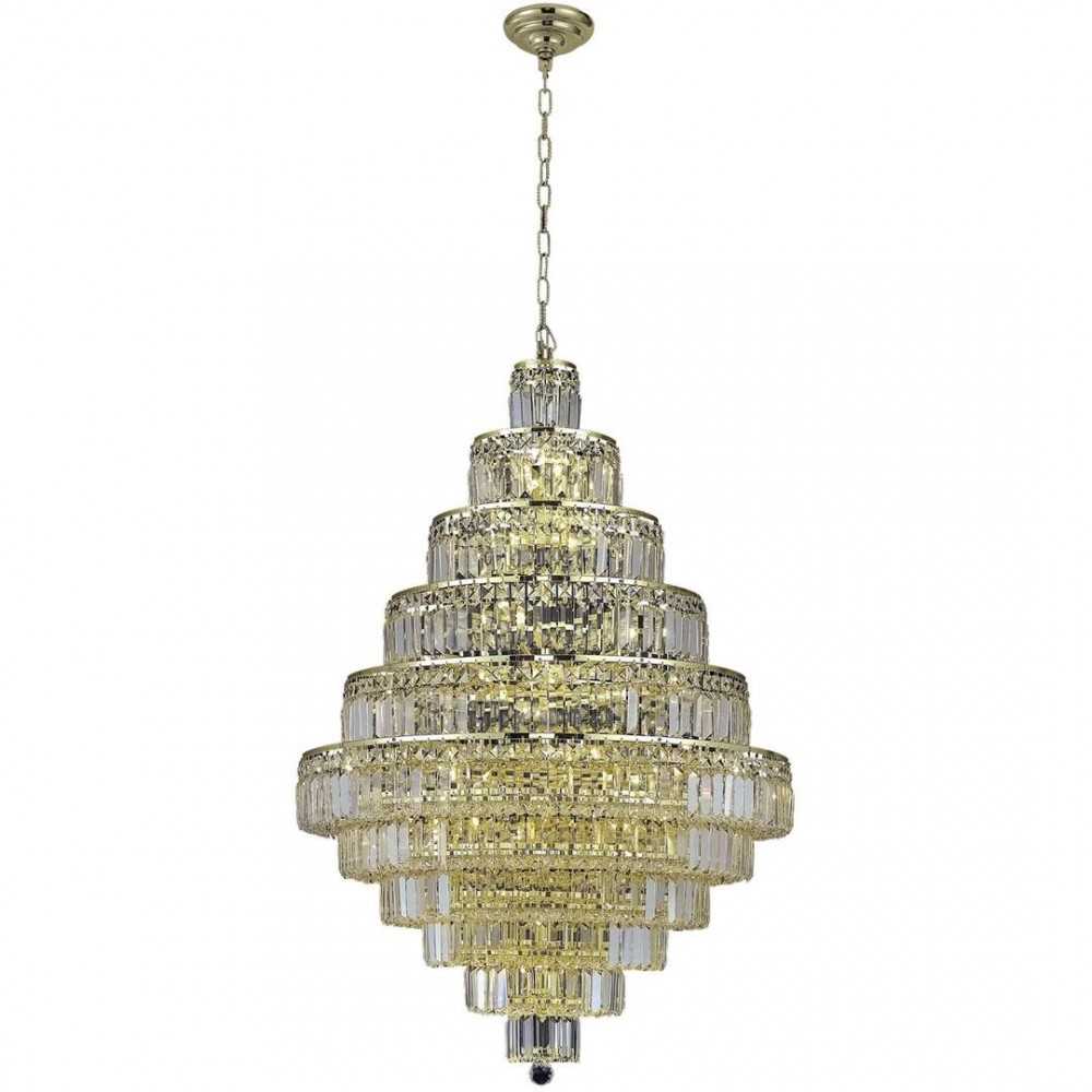 Elegant Lighting Maxime 30 Light Gold Chandelier Clear Swarovski Elements Crystal