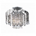 Elegant Lighting Falls 4 Light Chrome Flush Mount Clear Elegant Cut Crystal