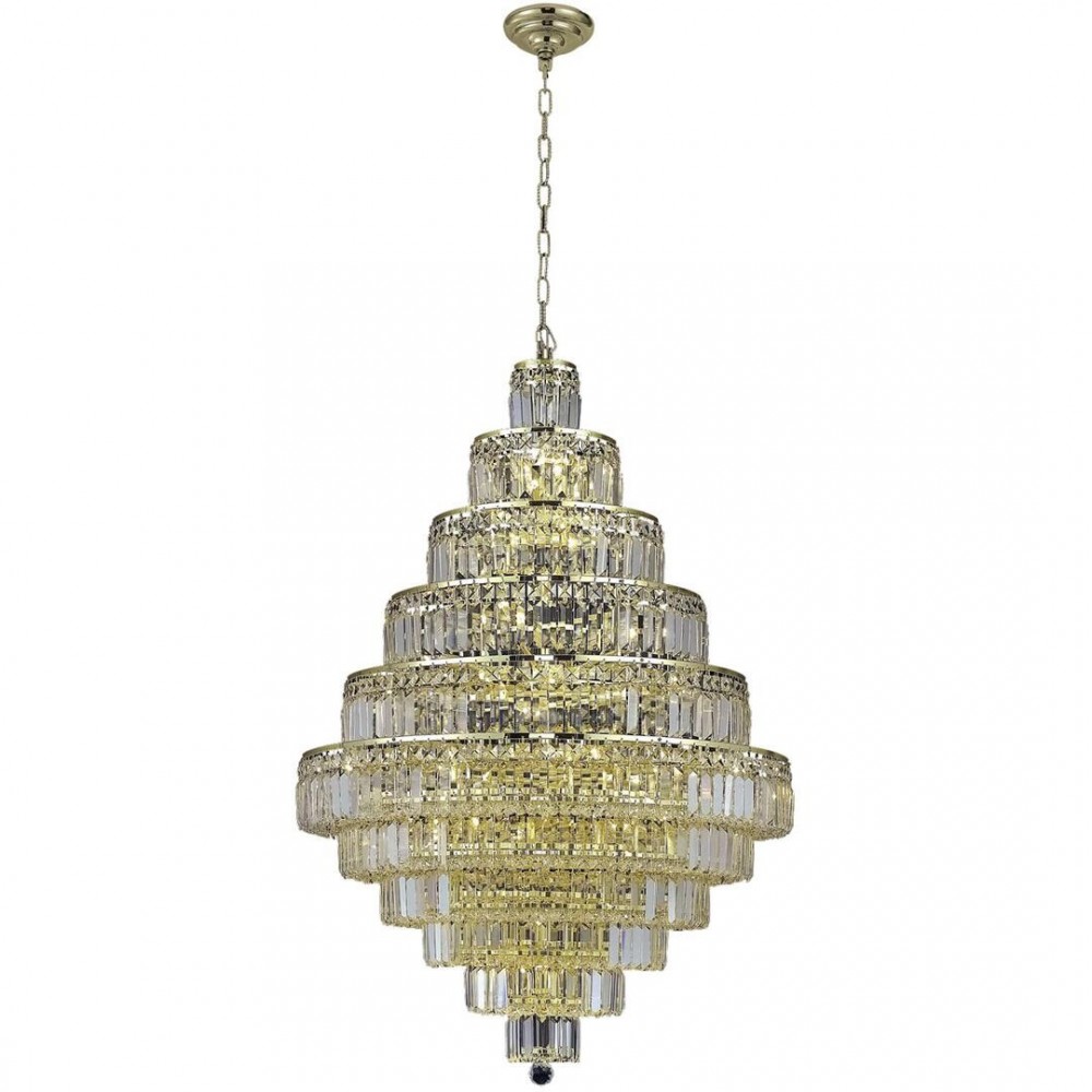 Elegant Lighting Maxime 30 Light Gold Chandelier Clear Royal Cut Crystal