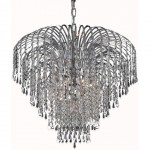 Elegant Lighting Falls 6 Light Chrome Chandelier Clear Swarovski Elements Crystal