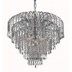 Elegant Lighting Falls 6 Light Chrome Chandelier Clear Swarovski Elements Crystal