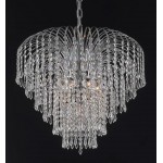 Elegant Lighting Falls 6 Light Chrome Chandelier Clear Swarovski Elements Crystal