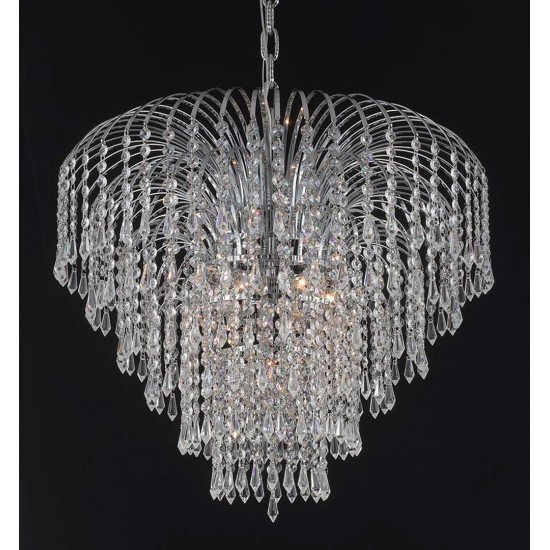 Elegant Lighting Falls 6 Light Chrome Chandelier Clear Swarovski Elements Crystal