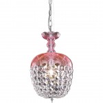 Elegant Lighting Rococo 1 Light Pink Pendant Rosaline (Pink) Royal Cut Crystal