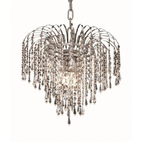 Elegant Lighting Falls 3 Light Chrome Pendant Clear Swarovski Elements Crystal