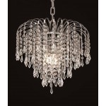 Elegant Lighting Falls 3 Light Chrome Pendant Clear Swarovski Elements Crystal