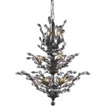 Elegant Lighting Orchid 13 Light Dark Bronze Chandelier Clear Spectra Swarovski Crystal