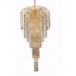 Elegant Lighting Falls 9 Light Gold Chandelier Clear Swarovski Elements Crystal