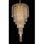 Elegant Lighting Falls 9 Light Gold Chandelier Clear Swarovski Elements Crystal