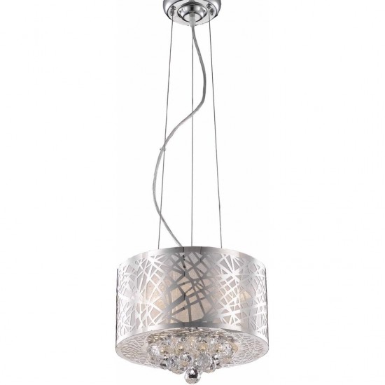 Elegant Lighting Prism 3 Light Chrome Pendant Clear Royal Cut Crystal