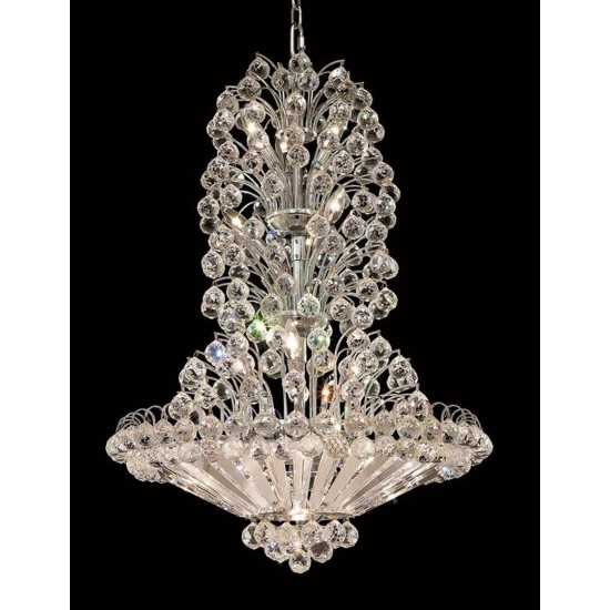 Elegant Lighting Sirius 22 Light Chrome Chandelier Clear Elegant Cut Crystal