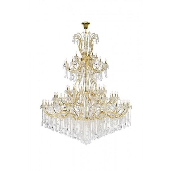 Elegant Lighting Maria Theresa 84 Light Gold Chandelier Clear Royal Cut Crystal