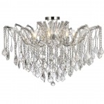 Elegant Lighting Maria Theresa 8 Light Chrome Flush Mount Clear Elegant Cut Crystal