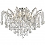 Elegant Lighting Maria Theresa 8 Light Chrome Flush Mount Clear Elegant Cut Crystal