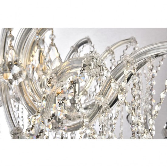 Elegant Lighting Maria Theresa 8 Light Chrome Flush Mount Clear Elegant Cut Crystal