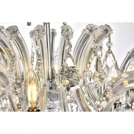 Elegant Lighting Maria Theresa 8 Light Chrome Flush Mount Clear Elegant Cut Crystal