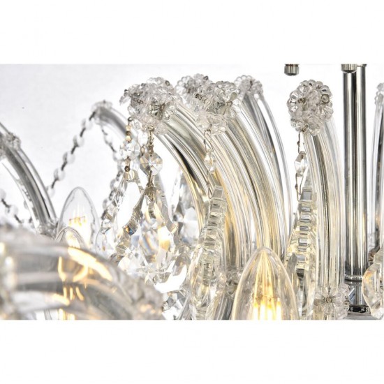 Elegant Lighting Maria Theresa 8 Light Chrome Flush Mount Clear Elegant Cut Crystal