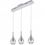 Elegant Lighting Amherst Collection Led 3-Light Chandelier 24In X 4In X 9In Chrome Finish