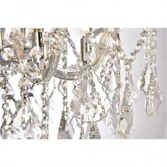 Elegant Lighting Maria Theresa 6 Light Chrome Flush Mount Clear Elegant Cut Crystal